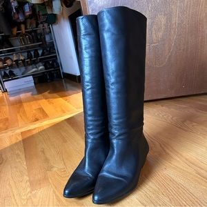 80’s Vintage Black Leather Slouchy Boots